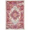 Homeroots 2 x 3 ft. Ivory & Fuchsia Distressed Scatter Area Rug 385319 - alternate 1